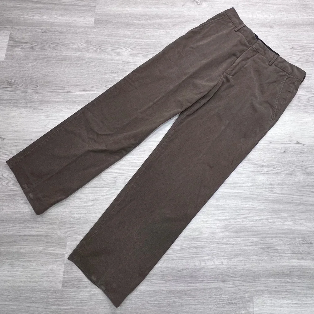 Banana Republic Mens 33x30‎ Straight Dress Chino Pants Brown Cotton 517717-01